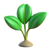 elegant abstract Plant with green leaves, high quality png