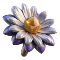 dramatic artistic Single Daisy Flower Side View Transparent Background detailed png