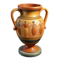 vibrant abstract An ancient Greek vase, decorated with mythological figures high resolution png