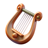 elegant contemporary A lyre, ancient stringed instrument high resolution png