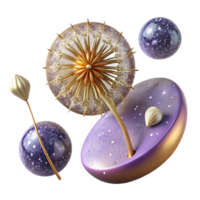 impressive contemporary Single Dandelion Seed Floating Cutout Transparent Background professional png