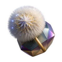 magnificent rustic Single Dandelion Seed with Fluffy White Head Isolated authentic png
