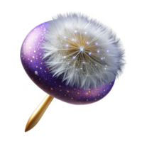 magnificent traditional Single Dandelion Seed with Fluffy White Head Isolated authentic png