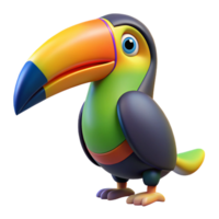 serene minimalist A colorful toucan with a large beak detailed png