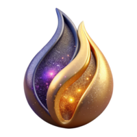 serene vintage Single Flame Symbol with Gradient and Texture Cutout high resolution png
