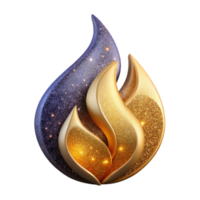 großartig klassisch Single Flamme Symbol mit Gradient und Textur ausgeschnitten Original png