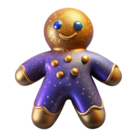 dramatic rustic Single Gingerbread Man Front View Isolated Element detailed png