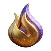 beautiful modern Single Flame Symbol with Gradient and Texture Cutout original png