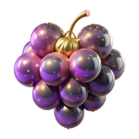 elegant minimalist Single Grape Bunch Hanging Down Cutout Transparent Background high quality png