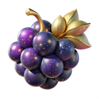 beautiful rustic Single Grape Side Angle Cutout with Stem original png