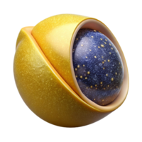 serene modern Single Lemon Cut in Half Cutout detailed png