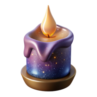 stunning creative Single Lit Candle with Soft Glow Isolated Element authentic png