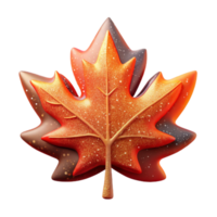 dramatic rustic Single Maple Leaf Cutout with Orange Red Color high quality png