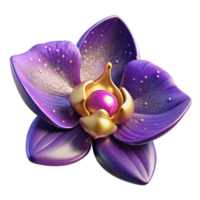 magnificent abstract Single Orchid Flower with Purple Petals Cutout high resolution png