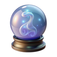 dramático contemporáneo un magia cristal pelota, arremolinándose niebla dentro genuino png