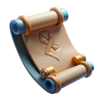 wonderful modern A scroll, unfurled, covered in ancient runes original png