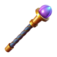 elegant classic A wand, glowing tip, intricate handle high resolution png