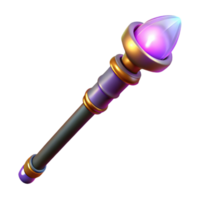 magnificent artistic A wand, glowing tip, intricate handle authentic png