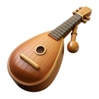 wonderful contemporary A lute, wooden, with strings high resolution png