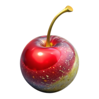 serene modern Single Red Cherry Front View Transparent Background high quality png