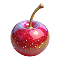impressive traditional Single Red Cherry Stem Up Cutout Transparent Background high quality png