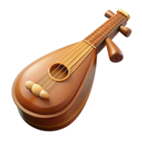 stunning minimalist A lute, wooden, with strings original png