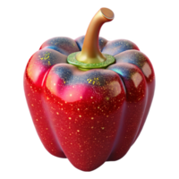 dramatic artistic Single Red Pepper Front View Transparent Background high resolution png