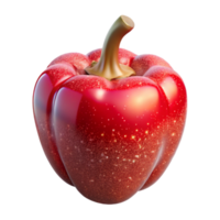 dramatic abstract Single Red Pepper Front View Transparent Background authentic png