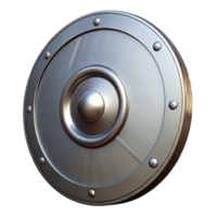 dramatic rustic A shield, round, metallic, with a central boss authentic png
