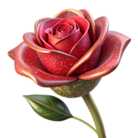 magnificent contemporary Single Red Rose with Thorns Isolated on Transparent Background detailed png