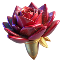 elegant abstract Single Red Rose with Thorns Isolated on Transparent Background genuine png
