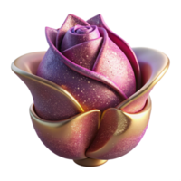 serene vintage Single Rosebud Side View Transparent Background high resolution png
