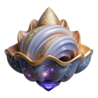 wonderful minimalist Single Seashell Front View Transparent Background premium png