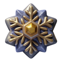 beautiful minimalist Single Snowflake Top View Isolated Element png