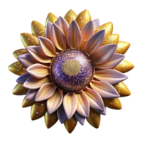 stunning abstract Single Sunflower Front View Isolated Element png