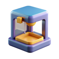 serene minimalist 3D printer printing a small object detailed png