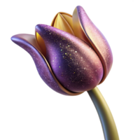 dramatic vintage Single Tulip Stem Bent View Isolated professional png