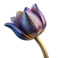 wonderful vintage Single Tulip Stem Bent View Isolated high quality png