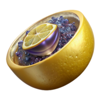 extraordinary rustic Sliced Lemon Top View Isolated Transparent Background detailed png