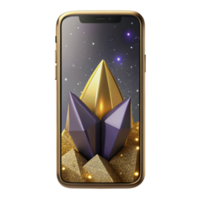 impressive creative Smartphone Front View with Glare Effect Transparent Background png