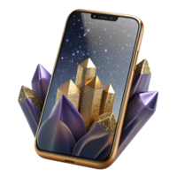 wonderful traditional Smartphone Front View with Glare Effect Transparent Background authentic png