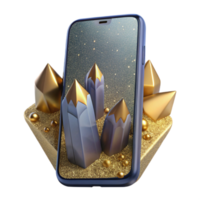 elegant rustic Smartphone Front View with Glare Effect Transparent Background genuine png