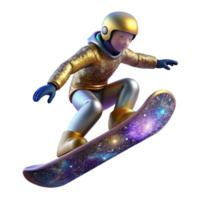 serene abstract Snowboarder Grinding Rail Isolated Element with Stylish Trick professional png