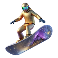dramatic minimalist Snowboarder Landing Jump Cutout with Smooth Execution premium png