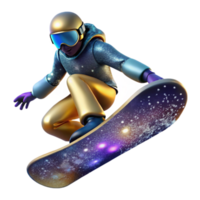 magnificent modern Snowboarder Landing Jump Cutout with Smooth Execution detailed png