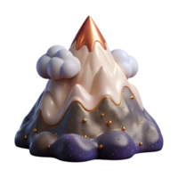stunning minimalist Snowy Mountain Peak with Clouds Isolated Transparent Background premium png