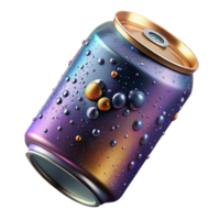stunning abstract Soda Can with Bubbles and Condensation and Transparent Background original png