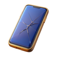 wonderful creative Smartphone with cracked screen original png