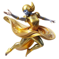 stunning minimalist Solo Dancer in Gold Costume Transparent with Minimalist Style authentic png