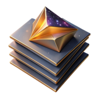 beautiful modern Stack of Papers Angled View Isolated Element professional png